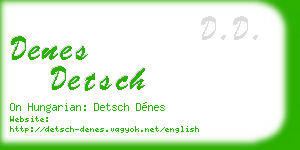 denes detsch business card